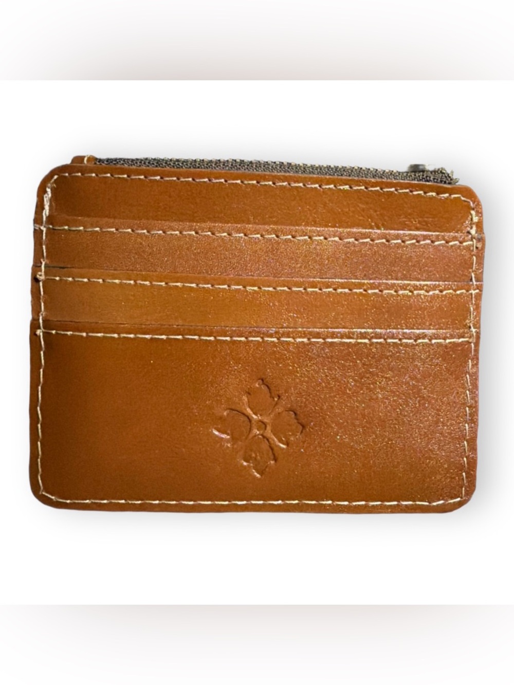 Patricia Nash Cassis Leather ID Case Wallet Tan